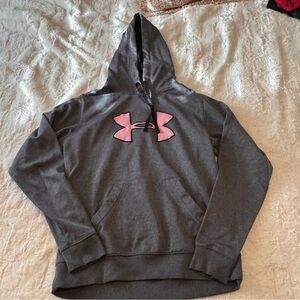 Under Armour Gray Hoodie with Pink Logo